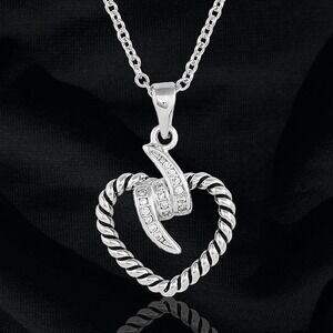 Montana Silversmiths Electric Heart Cubic Zirconia Necklace Retail $55 - NEW